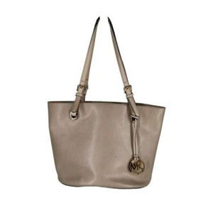 Bolso de Mano Michael Kors MK Desnudo Tostado Jet Set Cartera Clásico Logo Oficina Carrera - Imagen 1 de 15