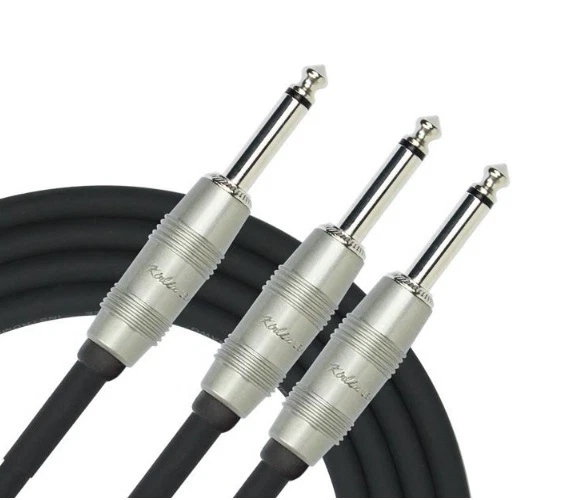 Enchufe macho mono Kirlin 1/4" TS de 3 pies a cable Y mono macho sin ruido TS mono macho de 1/4" Foto 1 de 4