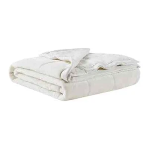 Madison Park Twin Down Alternative Reversible Plush Blanket In White - Picture 1 of 3