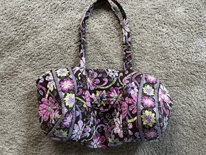 Vera Bradley Brown Pink Floral Lrg Duffle Bag Tote Outer Pocket, Zipper Closure - Picture 1 of 5