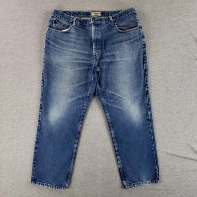 Vintage L.L. Bean 42x30 Classic Fit Blue Jeans Old School Faded Denim Work Pants - Image 1 of 4