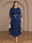 Dubai Women Muslim Maxi Dress Printed Loose Kaftan Long Robes Evening Dresses