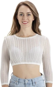 Damen Dirndlbluse Spitze Weiß Elegantes und Schönes Dirndl Bluse mit Spitze - Bild 1 von 6