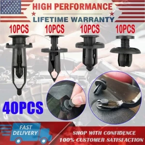 40 Car Plastic Rivets Fastener Clips Bumper Push Pin Rivet Retainer Accessories - Picture 1 of 10