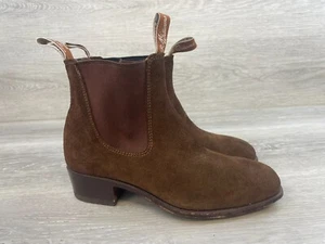 R.M. Stivali donna Williams scamosciati 6 western pull-on equitazione scarpe chelsea - Foto 1 di 13