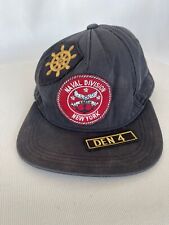 Vintage Coach Naval Division NY Flat Brim Baseball Cap Hat Patches adjustable