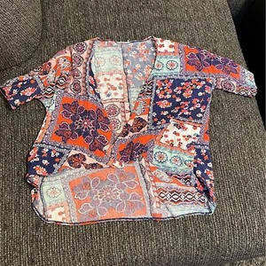 LuLaRoe Kids Girls Floral Patterned Short Sleeve Bianka Kimono Jacket - Picture 1 of 1