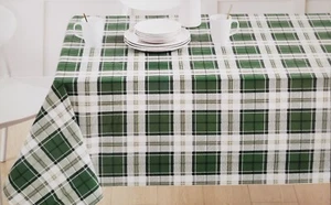 Peva Vinyl Flannel Back Kitchen Tablecloth 52"x70" Oblong, MULTICOLOR PLAID,DBD - Picture 1 of 13