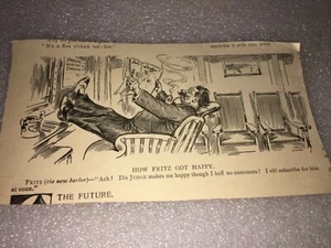 VINTAGE HOW FRITZ THE BARBER GOT HAPPY CARTOON - Picture 1 of 1