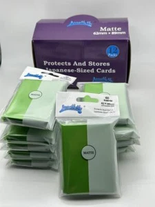 1 Caja de 720 Cuentas-12 Paquetes Verde Claro Frontal Mate Japonés Pequeñas Fundas para Tarjetas - Imagen 1 de 14