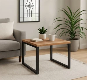 Coffee Table decore Mala Solid Acacia Wood Side Table (50x50x35cm)-ST21 - Picture 1 of 3