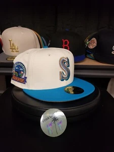 Exclusive New Era 59FIFTY Seattle Mariners Fitted Hat 7 5/8 - Picture 1 of 6