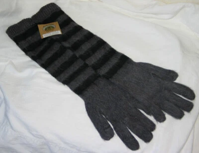 Andes Gifts Alpaca Wool Long Striped Mittens Text Friendly Shortening Loop NWT! - Image 1 of 3