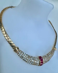 Christian Dior bunte Steine Collier Kette Vergoldet TOP - Foto 1 di 4