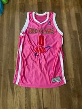 Maine Red Claws Crusher Mascot Game Used Worn Pink Breast Cancer Jersey