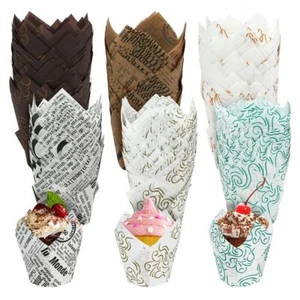 600 Pcs Tulip Cupcake Liners 6 Baking Cups Paper Wrappers Muffin for Tea Part... - Picture 1 of 8