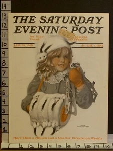 1910 SARAH S. STILWELL WEBER WINTER ICE SKATES PARTY ORIGINAL COVER ART CAV051 - Picture 1 of 1