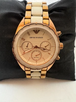 EMPORIO ARMANI WOMENS  5942-251103 CERAMIC CHRONOGRAPH WATCH - Image 1 of 4