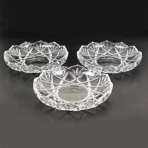 Mikasa Roxborough 3 Crystal 6-3/8" Salad Plates, Nappy Nut Bowls Vintage Germany - Picture 1 of 17