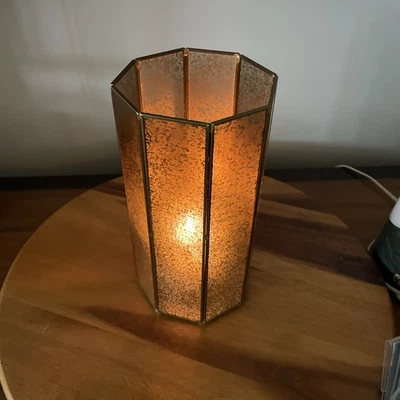 Hexagon Hurricane Mercury Glass Vase  Gold New Dunelm - Image 1 of 4