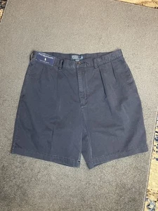 Vintage Neu Mit Etikett Polo Ralph Lauren Plissee Shorts Herren 38 Blau Chino Short - Bild 1 von 9