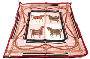 Hermes Seidentuch Carré 90 Satteldecke Muster rosa mit Etikett Karton gebraucht. - Bild 1 von 10