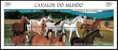 Hoja y hoja de recuerdo/caballos del Pacífico ANGOLA 1997 #992, #996 MNH Foto 1 de 2