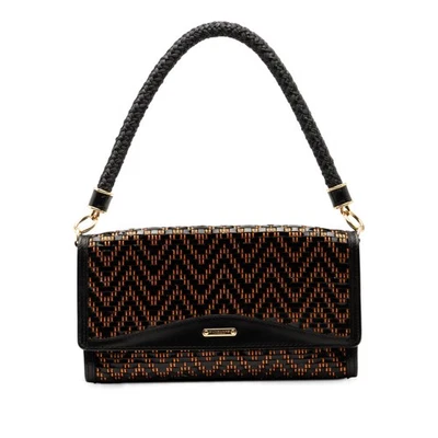 Bolso de Hombro Burberry Autenticado Cuero Negro Paja Charol Espiga y Paja Foto 1 de 4