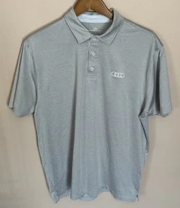 Audi Logo Embroidered Polo Shirt Gray Medium - Picture 1 of 3