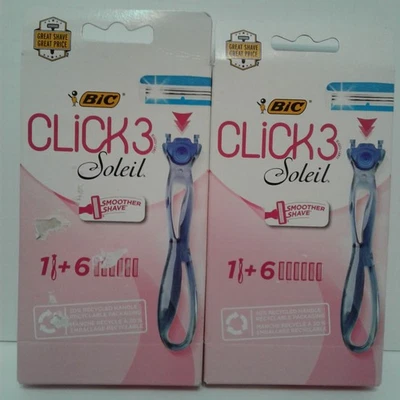 2x BIC CLICK3 Soleil afeitadora y 6 hojas Foto 1 de 3