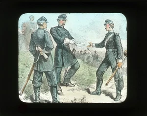 Lantern Slide, Confederate Officers Sending or Receiving Orders, c1915 - Picture 1 of 2