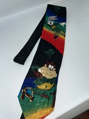 Corbata Looney Tunes Mania Años 90 Duende Taz Bugs Bunny  Irlanda Nuevo de Lote Antiguo Seda De Colección Foto 1 de 4