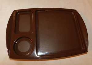 Lote de 4 bandejas de almuerzo de comida de plástico Fremware vintage platos de picnic #803 marrón - Imagen 1 de 6