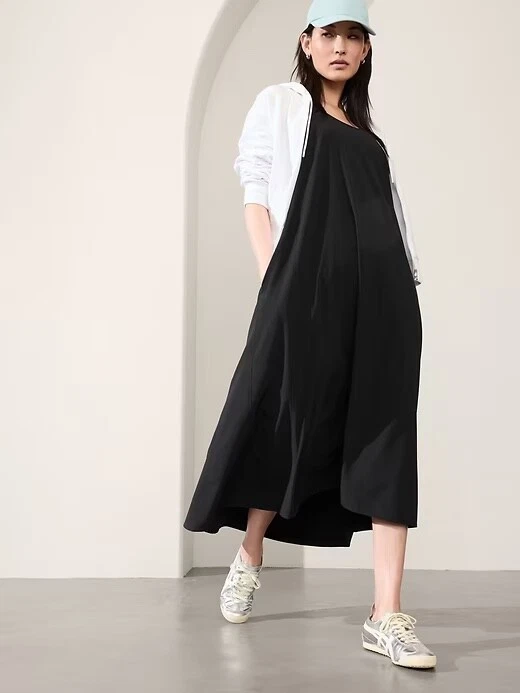 Athleta PS Petite Small Presidio Traveler Maxi Dress Black #824836