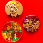 Lot 3 Vintage 80s Band Pins FLOCK OF SEAGULLS + CULTURE CLUB  EURYTHMICS Buttons