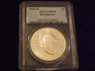 1990-W    $1          Eisenhower        PCGS  MS 70 - Image 1 of 2