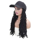 Black Baseball Cap with Curly Faux Locs  Wavy Nu Locs Hat Wigs for Women Girls