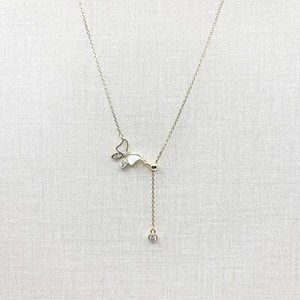 9" Adjustable Rope Chain Gold Plated with Butterfly Pendant - Picture 1 of 1