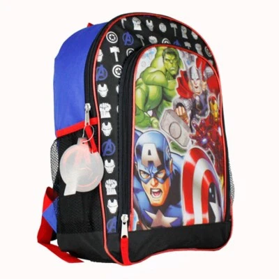 Avengers Heroes Backpack Kids Travel School Book bag Iron Man Hulk Thor Marvel - Image 1 of 4