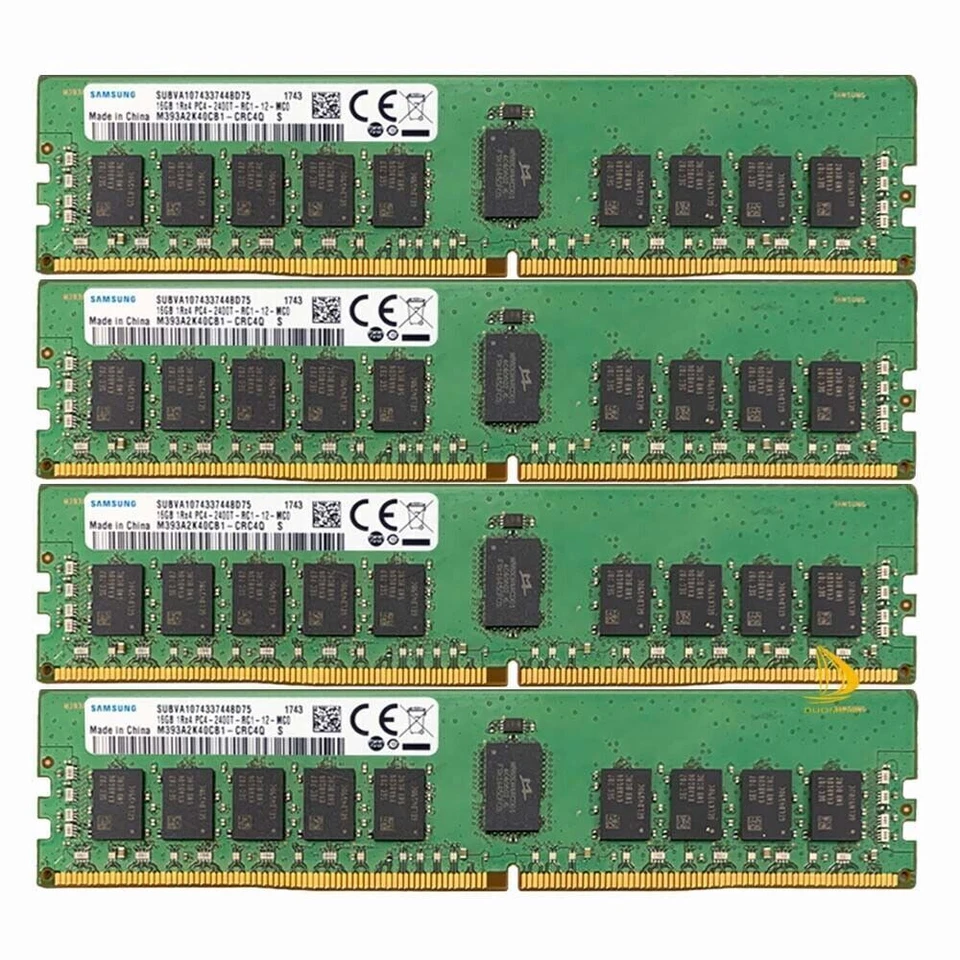 Samsung 4x 16GB 1Rx4 PC4-19200 DDR4 2400Mhz DIMM ECC SERVIDOR Memoria RAM 288Pin $% Foto 1 de 4