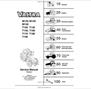 Valtra T Series Workshop Manual for models covered see scan No1 - Picture 1 of 4
