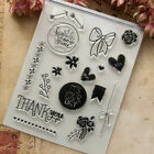 Flower Heart Bowknot Silicone Clear Stamps Scrapbook Album Card Thank You Arrow