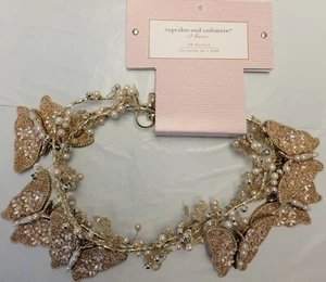 Cupcakes & Cashmere Beaded 6’ Garland Light Pink Pearls Butterflies Spring 72" - Picture 1 of 11