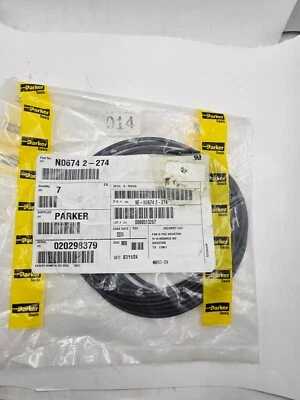 (QTY 7) Parker Nitrile 70 Durometer O-Ring General Purpose N0674 2-274 - Image 1 of 3