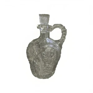 Antique American Brilliant Cut Glass Cordial Whiskey Decanter/Bottle 1929 Nice - Picture 1 of 4
