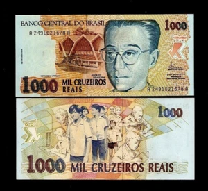 Brazil 1000 CRUZEIROS REALS P-240 1993 SCHOOL CHILD Brazilian UNC Currency NOTE - Picture 1 of 3