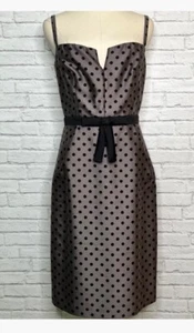 NEW! $245 Milly New York Polka Dot Silk Wool Dress Sz 10 - Picture 1 of 11