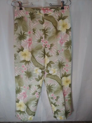 pendleton mujer talla 10 verde floral seda algodón pantalón Foto 1 de 4