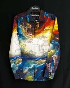 Robert Graham WRATH bestickt $ 328 Large neu mit Etikett klassische Passform KOSTENLOSER VERSAND L - Bild 1 von 11