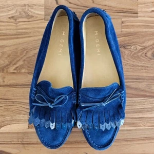 M. Gemi Damen Felize blau Wildleder Fransen Mokassin Fahren Halbschuh Schuh, Größe 39 US - Bild 1 von 9